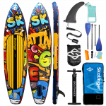 Skatinger Graffiti Yellow Touring SUP deska – Drznost, Kontrast, Zmogljivost