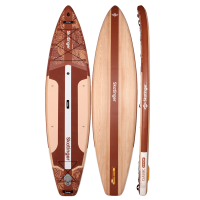 Turna SUP deska z veslom Skatinger Waverider, svetlo rjava – naravna, gladka in brezčasna