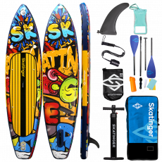 Skatinger Graffiti Yellow Touring SUP deska – Drznost, Kontrast, Zmogljivost