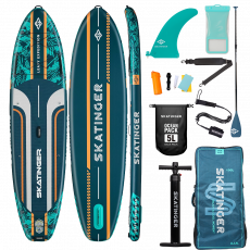 SkatingerLeafy Expedition Green Allround Paddle SUP Board – Stability, Endurance & Control