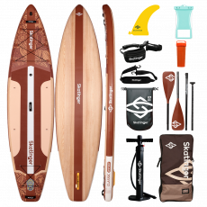Turna SUP deska z veslom Skatinger Waverider, svetlo rjava – naravna, gladka in brezčasna