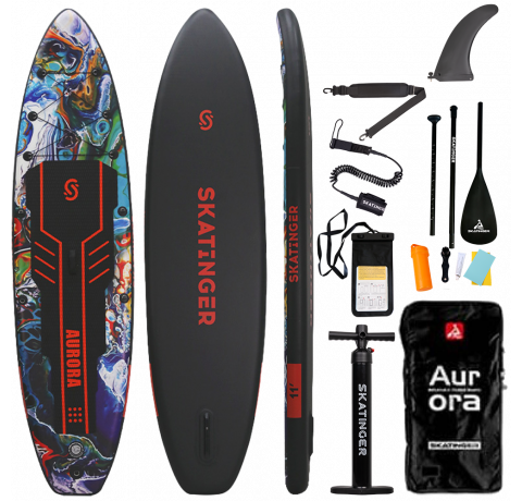 Skatinger Aurora Black Allround SUP deska – Drzna, Nebeška, Zmogljiva