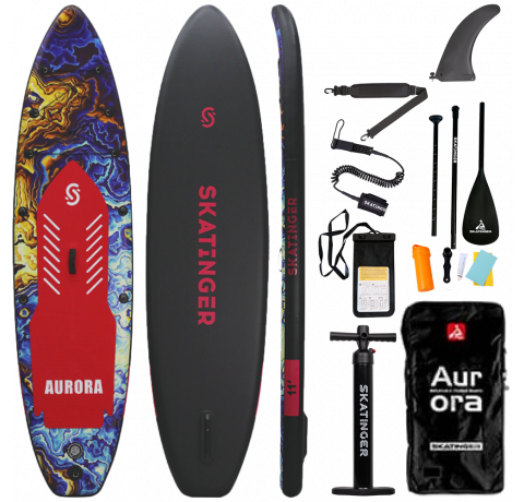 Skatinger Aurora Red Allround SUP deska – Drzna, Kozmična, Stabilna