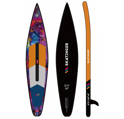 Skatinger CMYK Orange Racing SUP deska – Ostrina, Moč, Neustavljivost