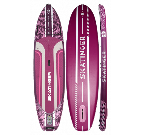 Skatinger Leafy Expedition Pink Allround SUP deska – Stil, Stabilnost, Vzdržljivost