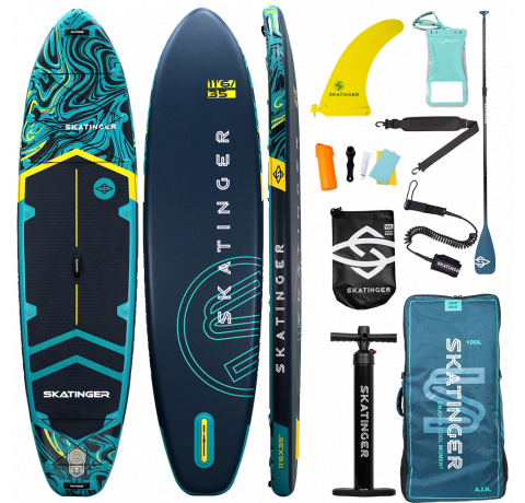Skatinger Prana Dark Blue Allround SUP deska – Stabilnost, Oprijem in Varnost