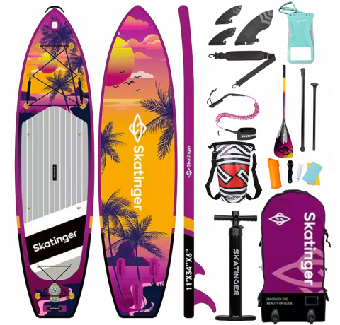 Skatinger Upgraded Sunrise Allround SUP deska – Avantura, Drsenje, Tropi