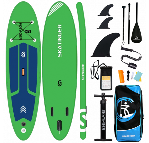 Skatinger Voyager Grass Green Allround SUP deska – Svežina, Stabilnost, Nadzor