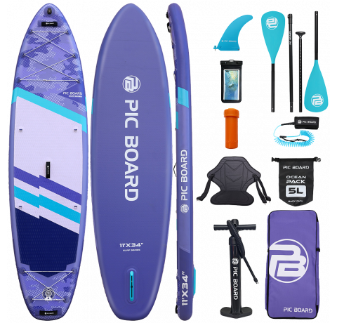 Skatinger Camouflage Purple Allround SUP deska – Stil, Ravnotežje, Vsestranskost