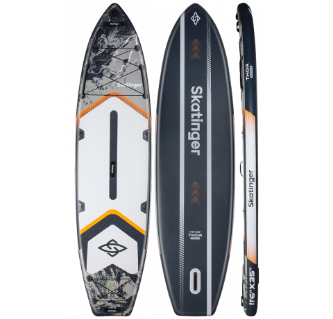Skatinger Thor Grey Allround SUP deska – Široka, Stabilna, Močna