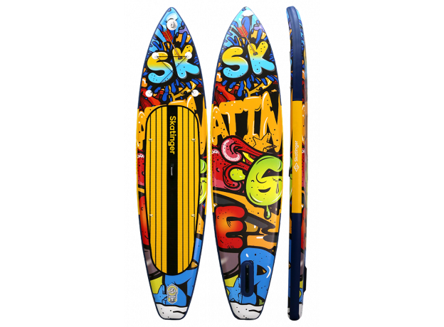 Skatinger Graffiti Yellow Touring SUP deska – Drznost, Kontrast, Zmogljivost