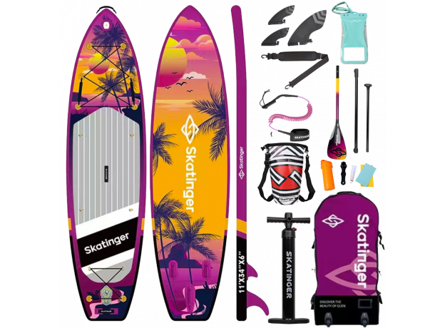 Skatinger Upgraded Sunrise Allround SUP deska – Avantura, Drsenje, Tropi