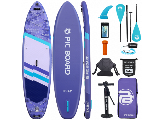 Skatinger Camouflage Purple Allround SUP deska – Stil, Ravnotežje, Vsestranskost