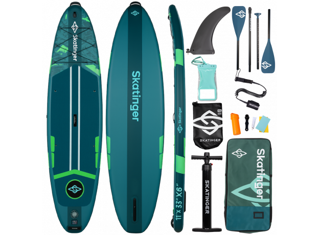 Skatinger Ice Age Green Touring SUP deska – Stabilnost, Nadzor, Avantura