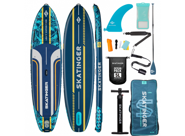 Skatinger Leafy Expedition Blue Allround Paddle SUP Board – Speed, Stability & Control