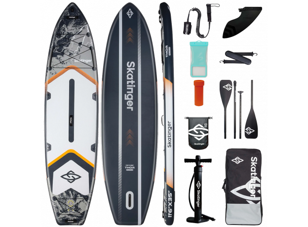 Skatinger Thor Grey Allround SUP deska – Široka, Stabilna, Močna