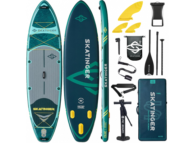 Skatinger Fishing Green Touring Paddle SUP-deska – robustna, stabilna in za raziskovanje